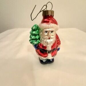 Inge Glass Santa Old‎ World Christmas Hand Painted Vintage Made In Germany.